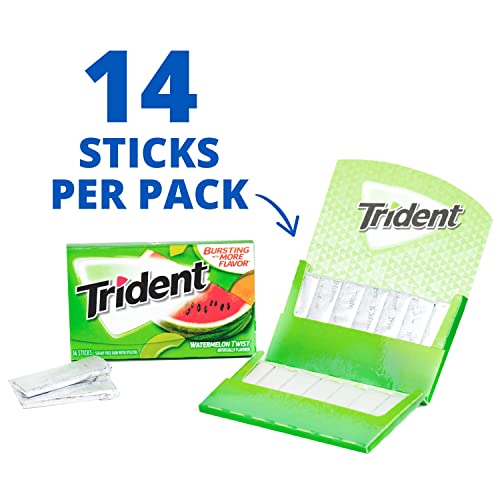 Trident Watermelon Twist Sugar Free Gum, 12 Packs of 14 Pieces (168 Total Pieces)