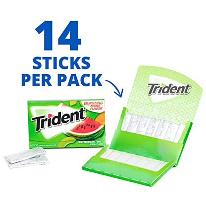 Trident Watermelon Twist Sugar Free Gum, 12 Packs of 14 Pieces (168 Total Pieces)