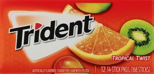 Trident Watermelon Twist Sugar Free Gum, 12 Packs of 14 Pieces (168 Total Pieces)