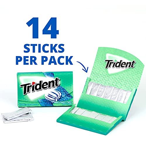 Trident Watermelon Twist Sugar Free Gum, 12 Packs of 14 Pieces (168 Total Pieces)