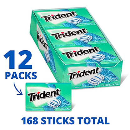 Trident Watermelon Twist Sugar Free Gum, 12 Packs of 14 Pieces (168 Total Pieces)