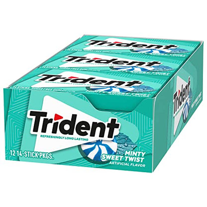 Trident Watermelon Twist Sugar Free Gum, 12 Packs of 14 Pieces (168 Total Pieces)