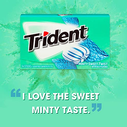 Trident Watermelon Twist Sugar Free Gum, 12 Packs of 14 Pieces (168 Total Pieces)