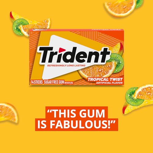 Trident Watermelon Twist Sugar Free Gum, 12 Packs of 14 Pieces (168 Total Pieces)