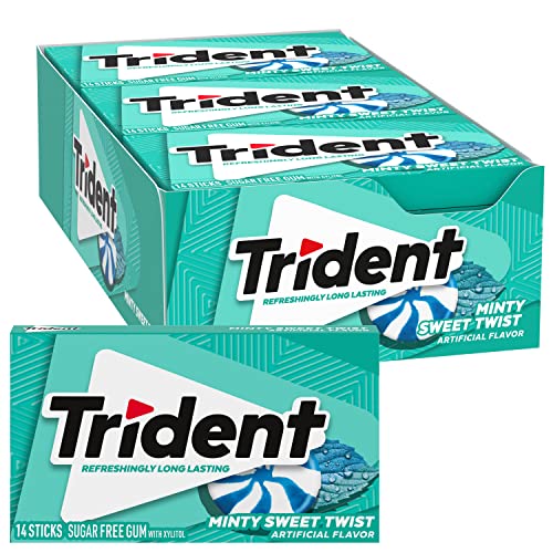 Trident Watermelon Twist Sugar Free Gum, 12 Packs of 14 Pieces (168 Total Pieces)