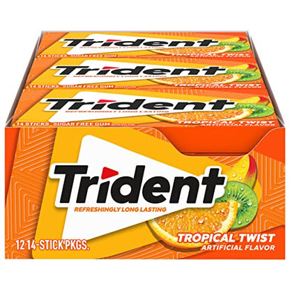 Trident Watermelon Twist Sugar Free Gum, 12 Packs of 14 Pieces (168 Total Pieces)