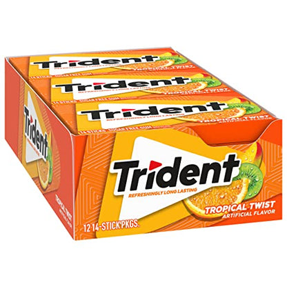 Trident Watermelon Twist Sugar Free Gum, 12 Packs of 14 Pieces (168 Total Pieces)