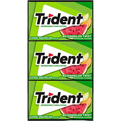 Trident Watermelon Twist Sugar Free Gum, 12 Packs of 14 Pieces (168 Total Pieces)